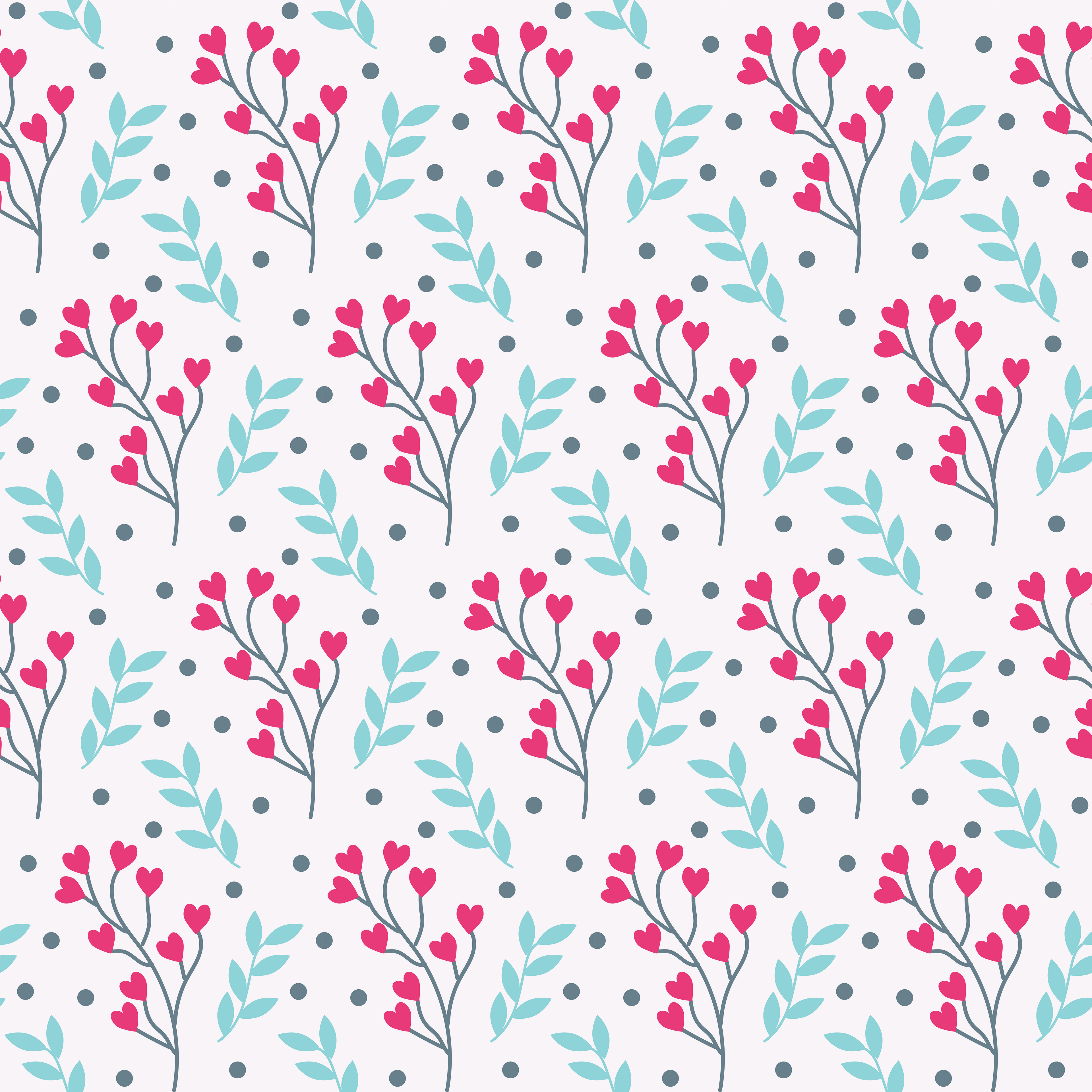 Tropical Flower Hearts Swim Trunks