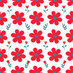 Red Daisy Floral Swim Trunks