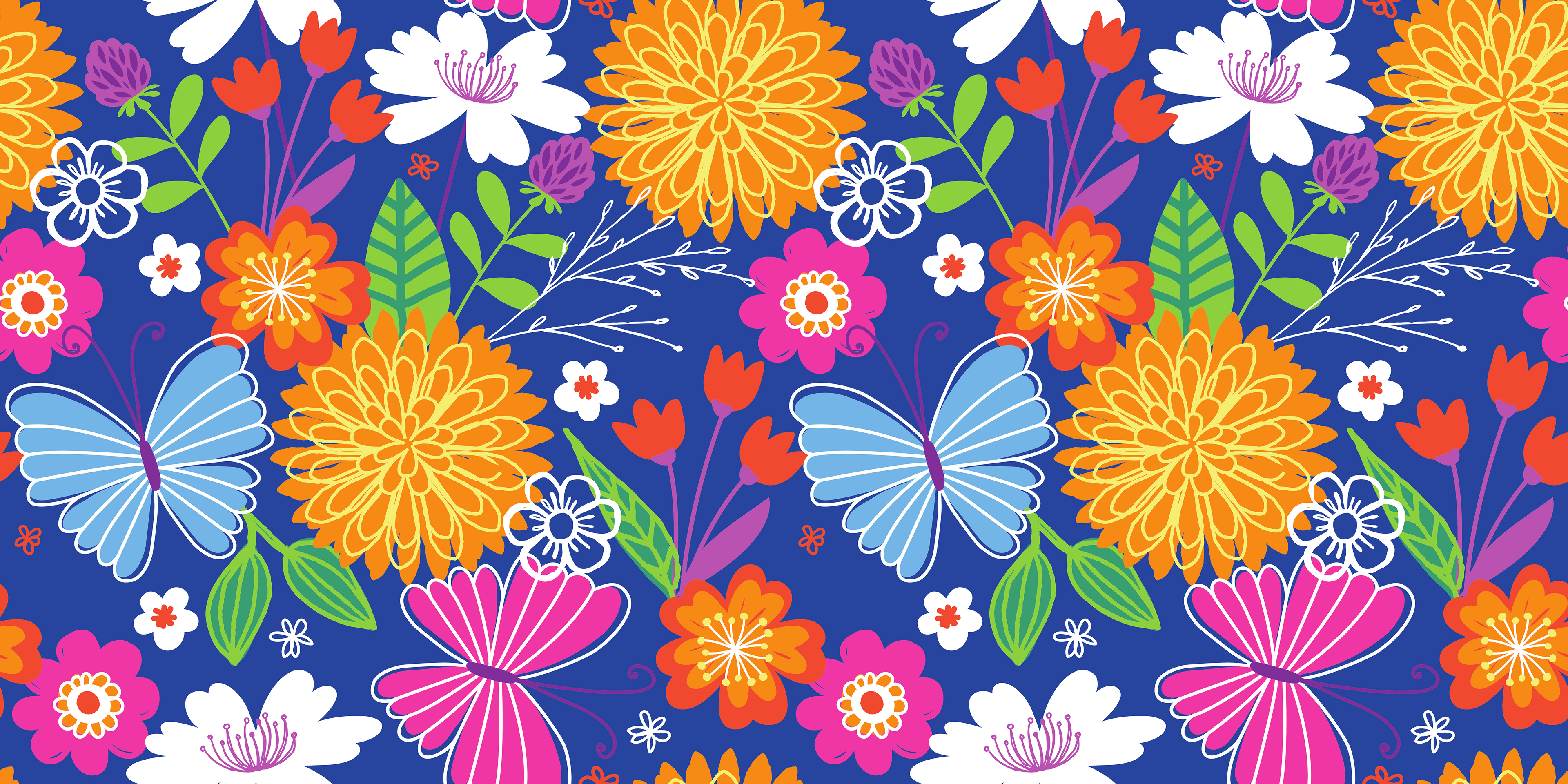 Retro Tropical Butterfly Swim Trunks