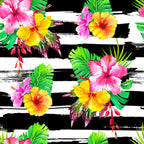 Zebra Hibiscus Floral Leggings