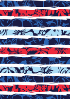 Patriotic Striped Hibiscus Bike Shorts