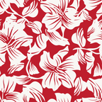 Red and White Hibiscus Floral Bike Shorts