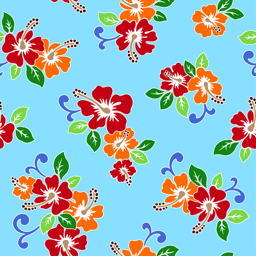 Aqua Flowered Sky Bike Shorts
