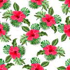 Red Hibiscus Island Bike Shorts