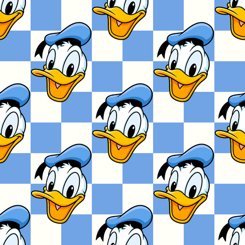 Blue Checkerboard Donald Hawaiian Shirt