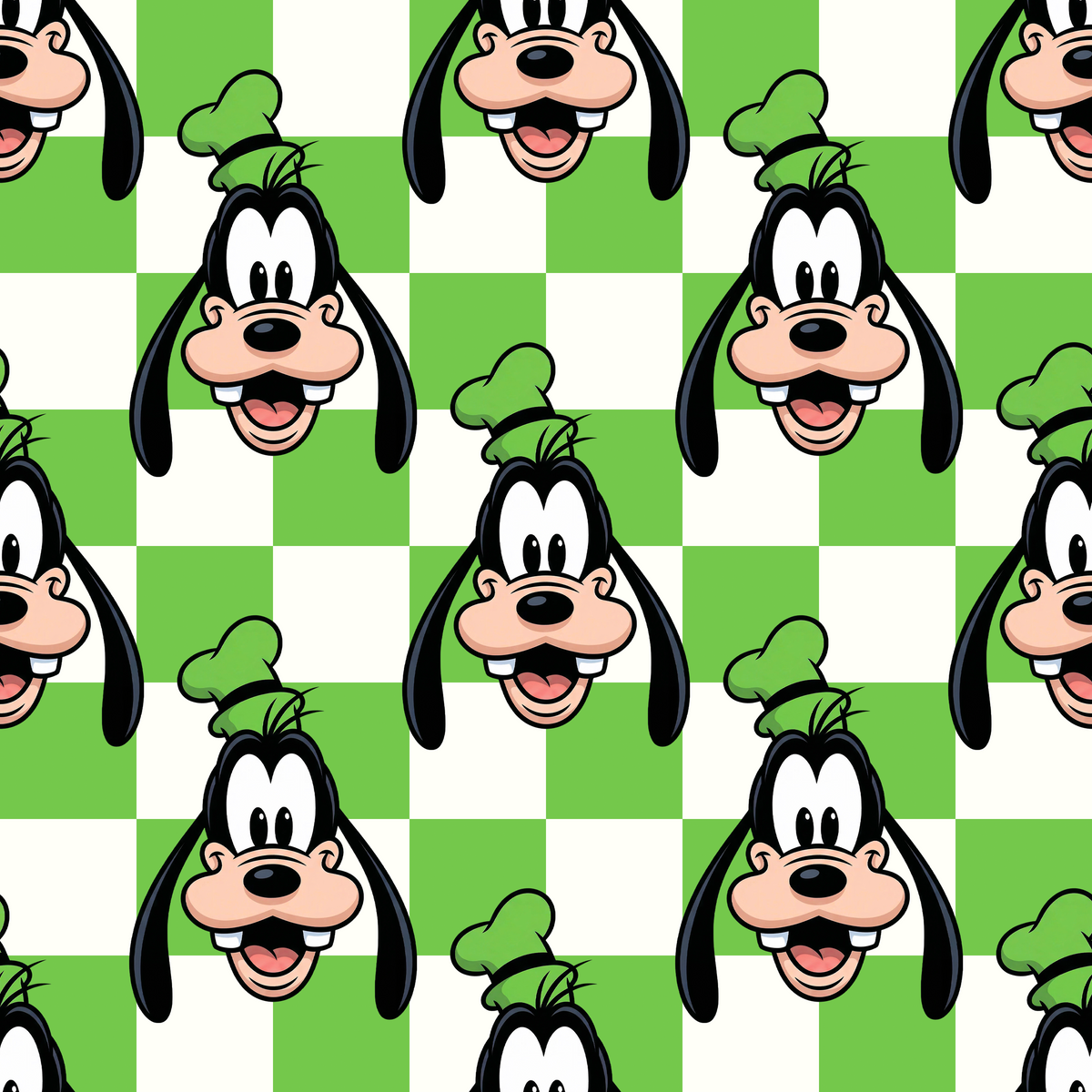 Green Checkerboard Goofy Mens Necktie