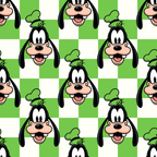 Green Checkerboard Goofy Cosmetic Bag
