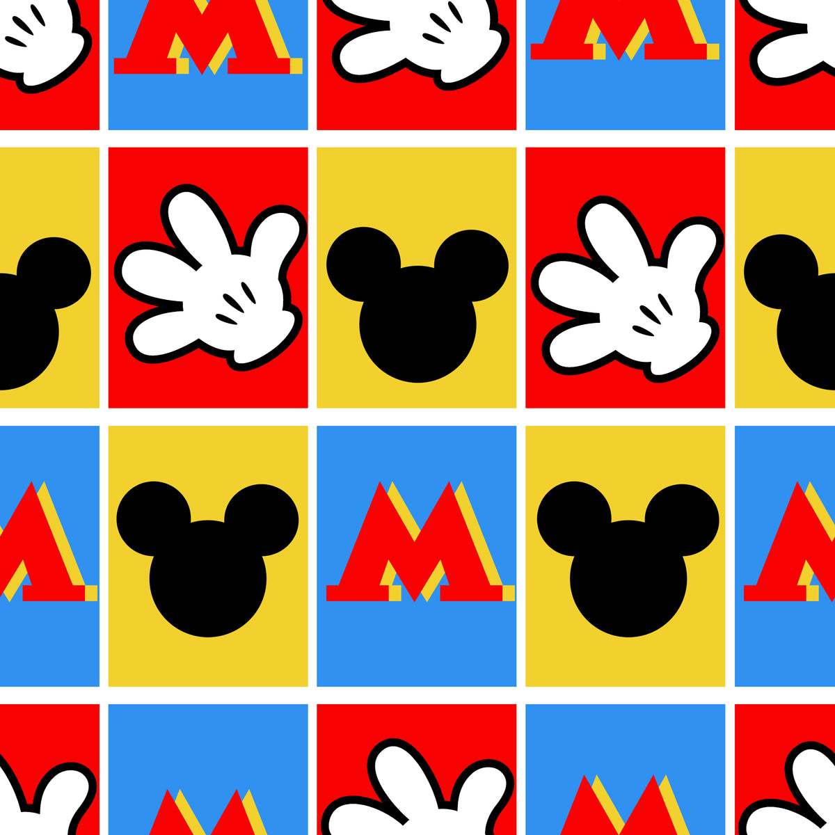 Checkerboard Mickey Hands Cosmetic Bag