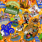 Four Parks Ride Collage Cosmetic Bag