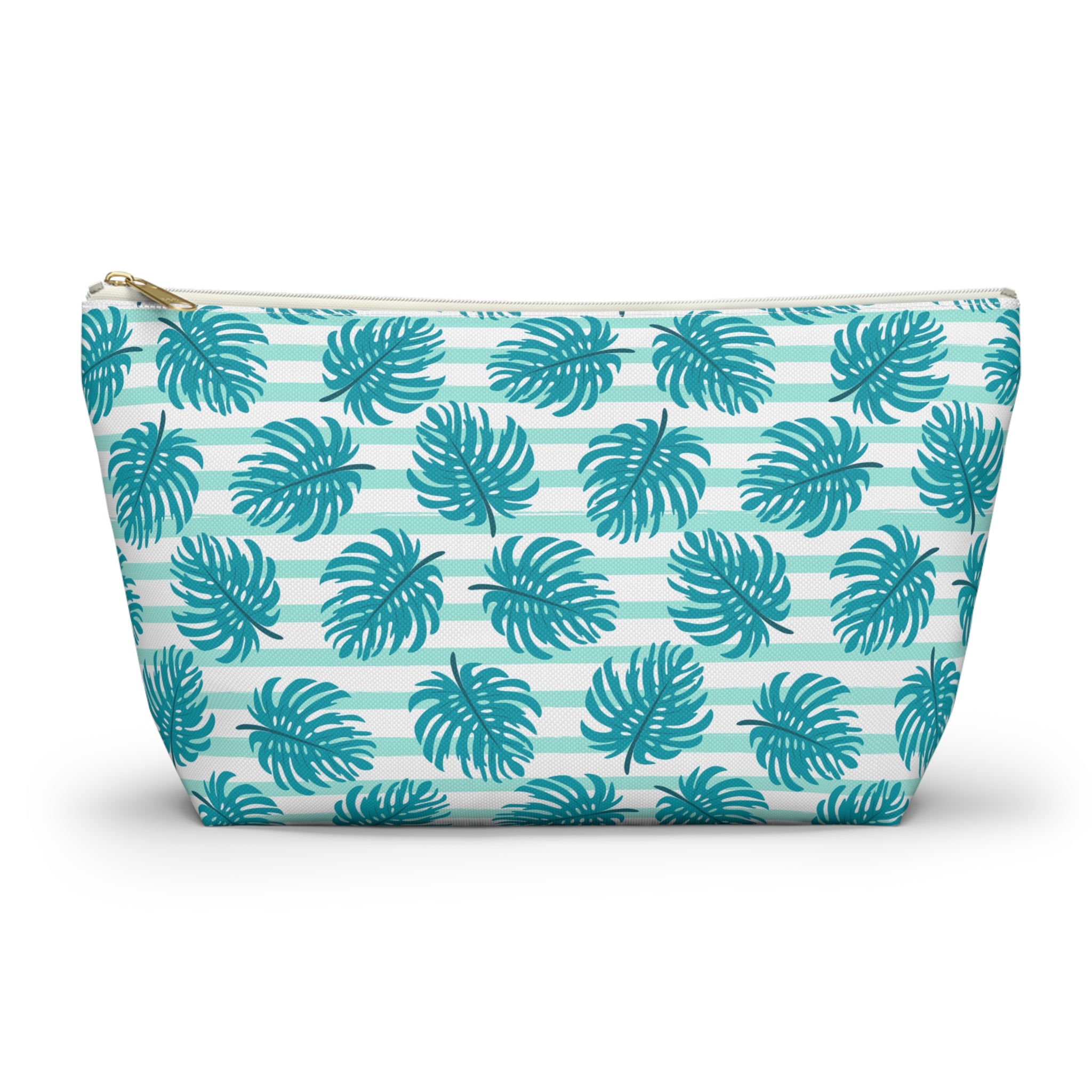 Blue Monstera Floral Cosmetic Bag