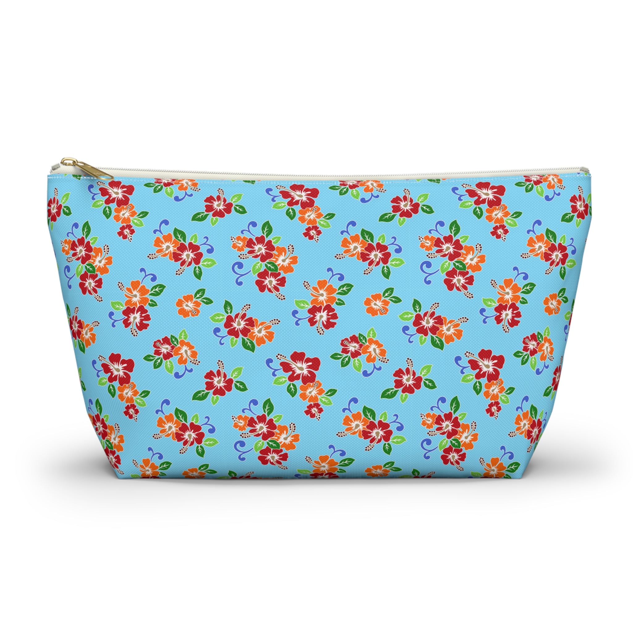 Aqua Flowered Sky Cosmetic Bag
