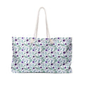 Violet Watercolor Floral Weekender Bag