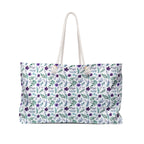 Violet Watercolor Floral Weekender Bag