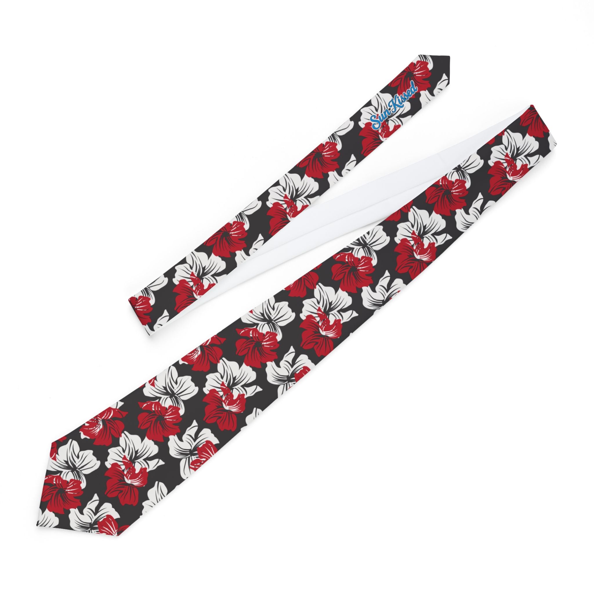 Hibiscus at Night Floral Mens Necktie