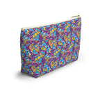 Yellow and Blue Abstract Hibiscus Cosmetic Bag