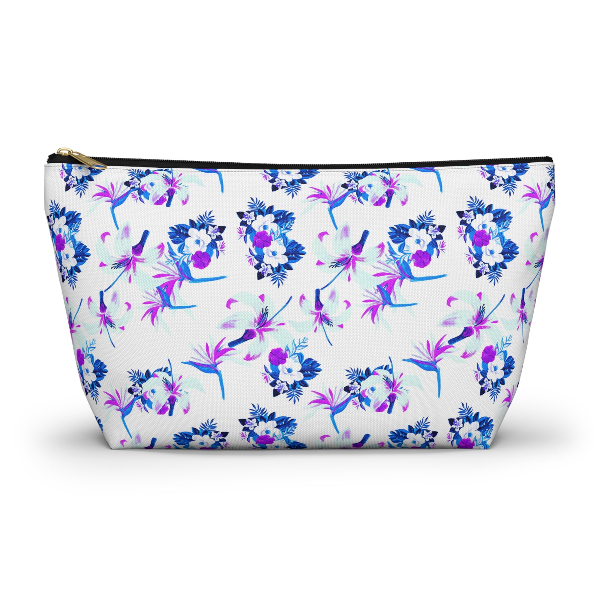 Purple Watercolor Petals Cosmetic Bag