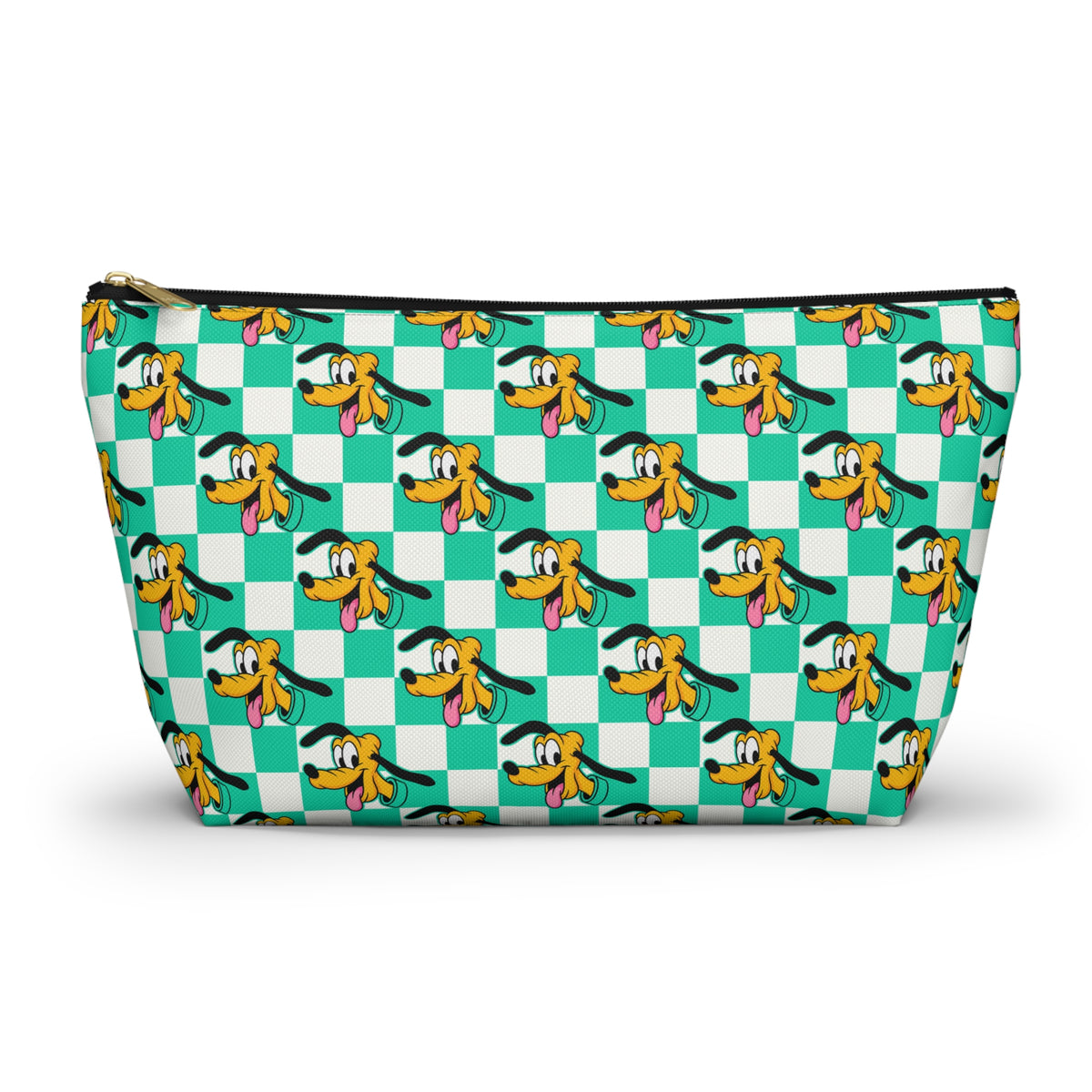 Teal Checkerboard Pluto  Cosmetic Bag