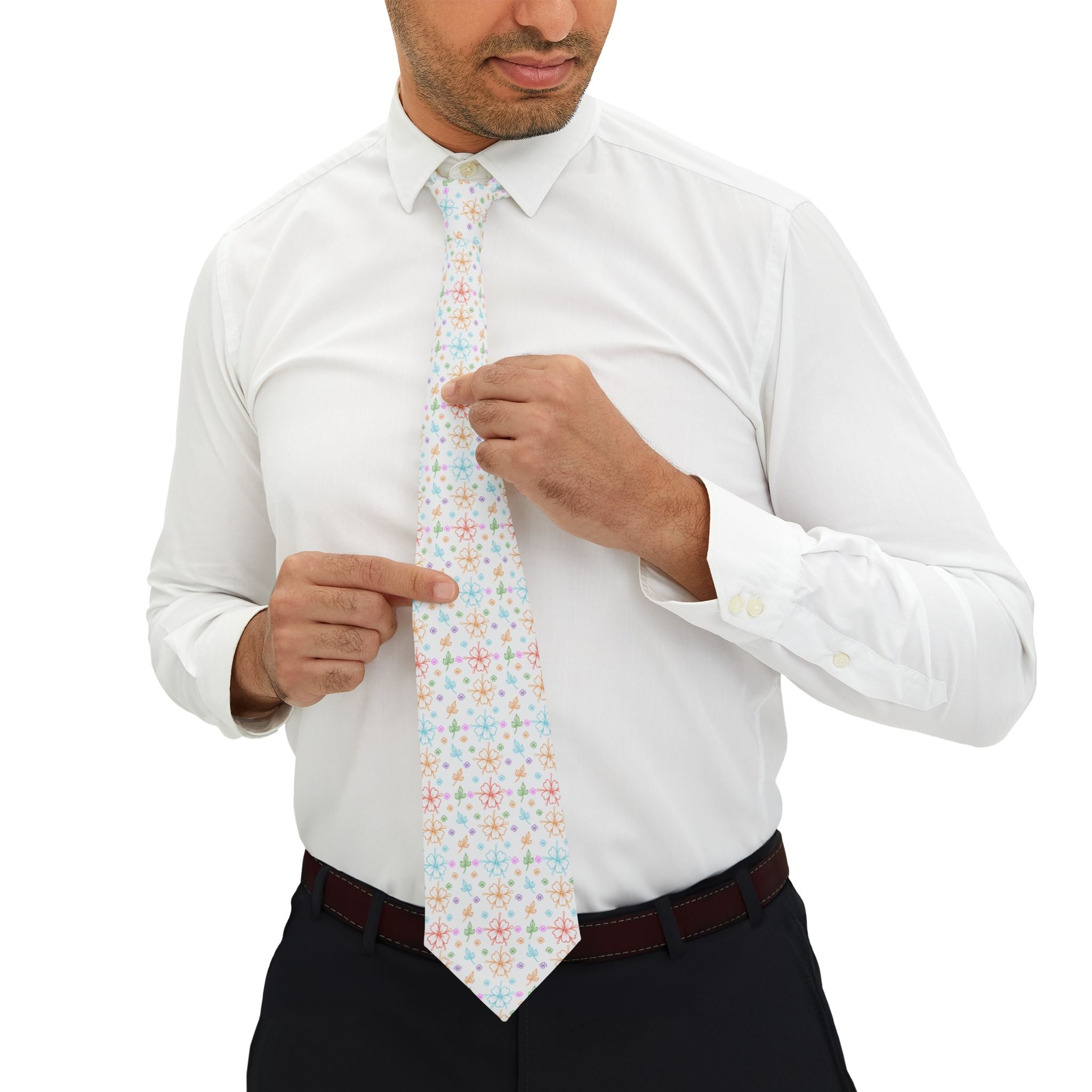 Orchid Outlines Mens Necktie