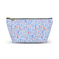 Blue Watercolor Floral Cosmetic Bag