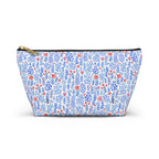 Blue Watercolor Floral Cosmetic Bag