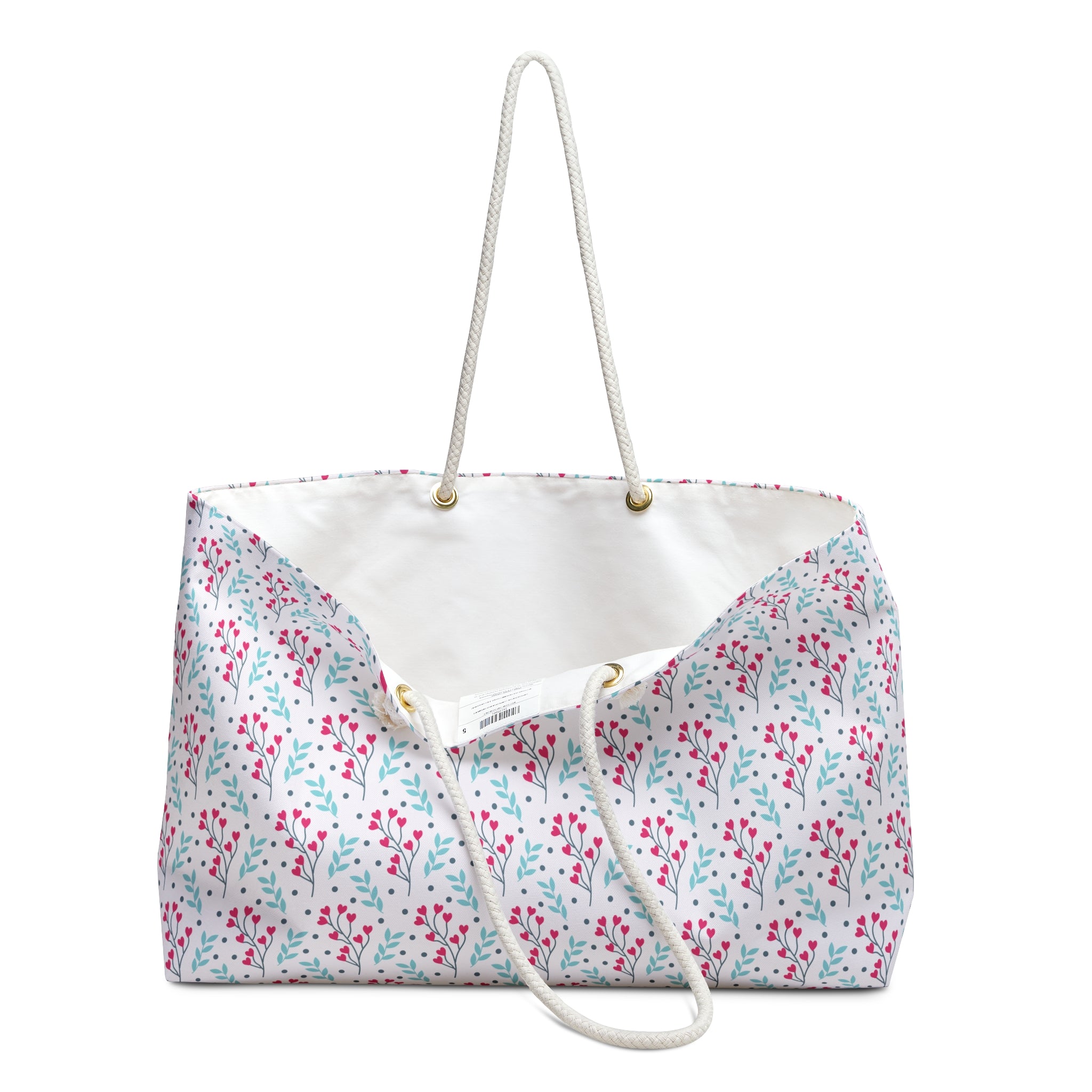 Tropical Flower Hearts Weekender Bag