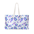 Purple Watercolor Petals Weekender Bag