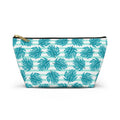 Blue Monstera Floral Cosmetic Bag
