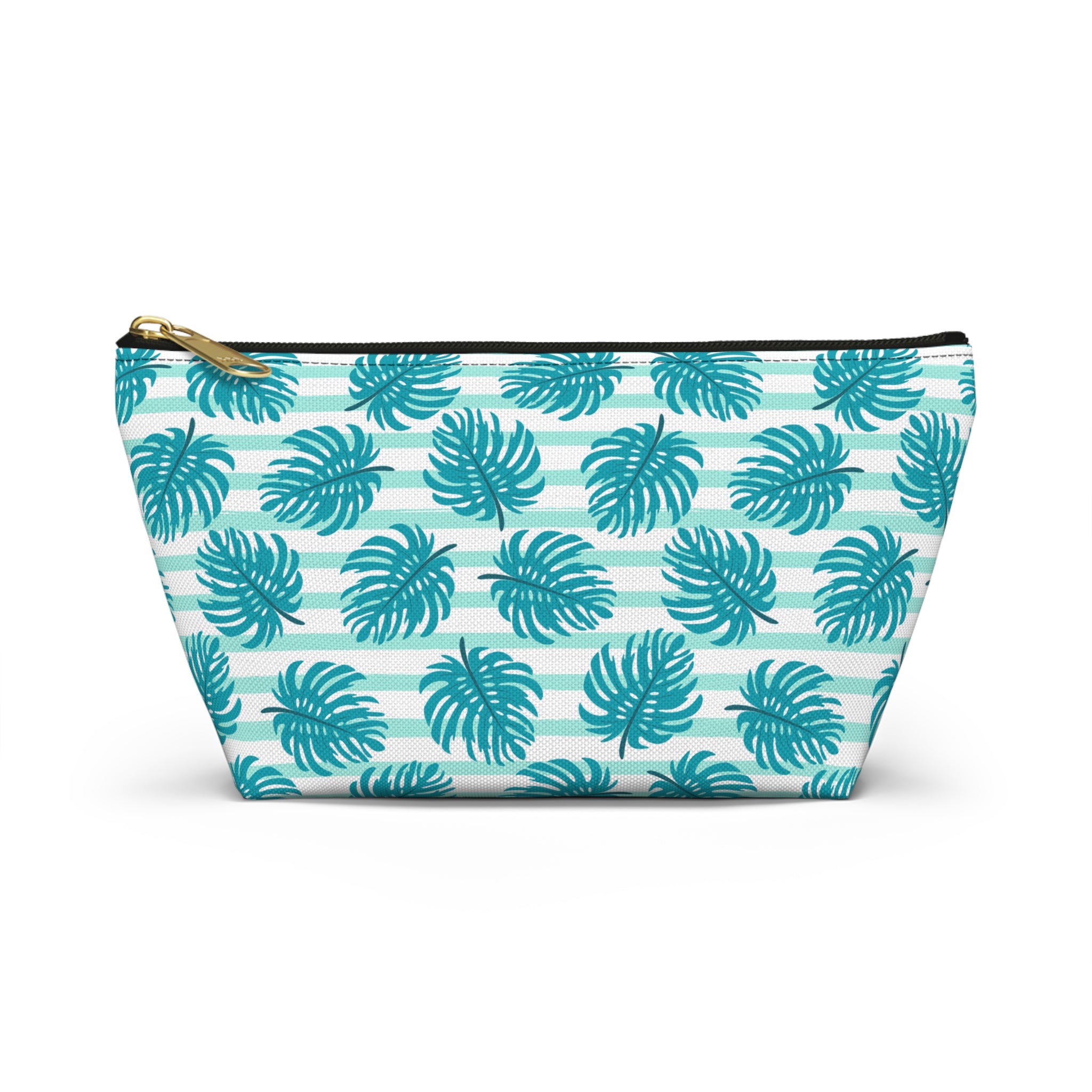 Blue Monstera Floral Cosmetic Bag