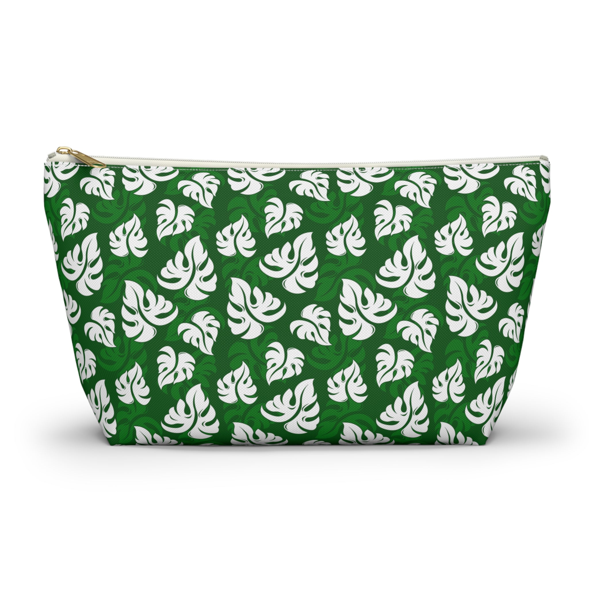 Monstera on Green Cosmetic Bag