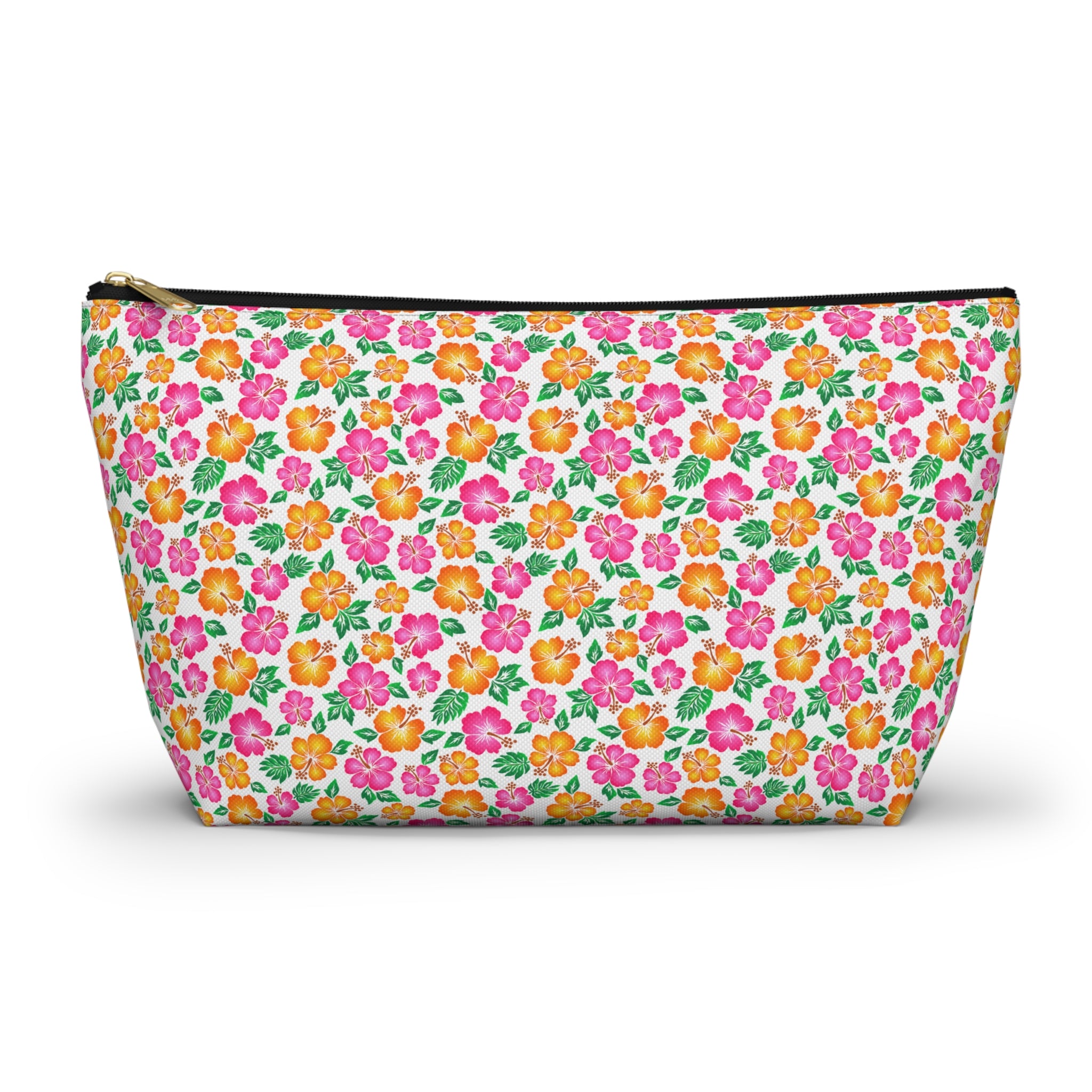 Tropical Gardens on White Cosmetic Bag
