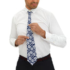 Nautical Blue Hibiscus Mens Necktie