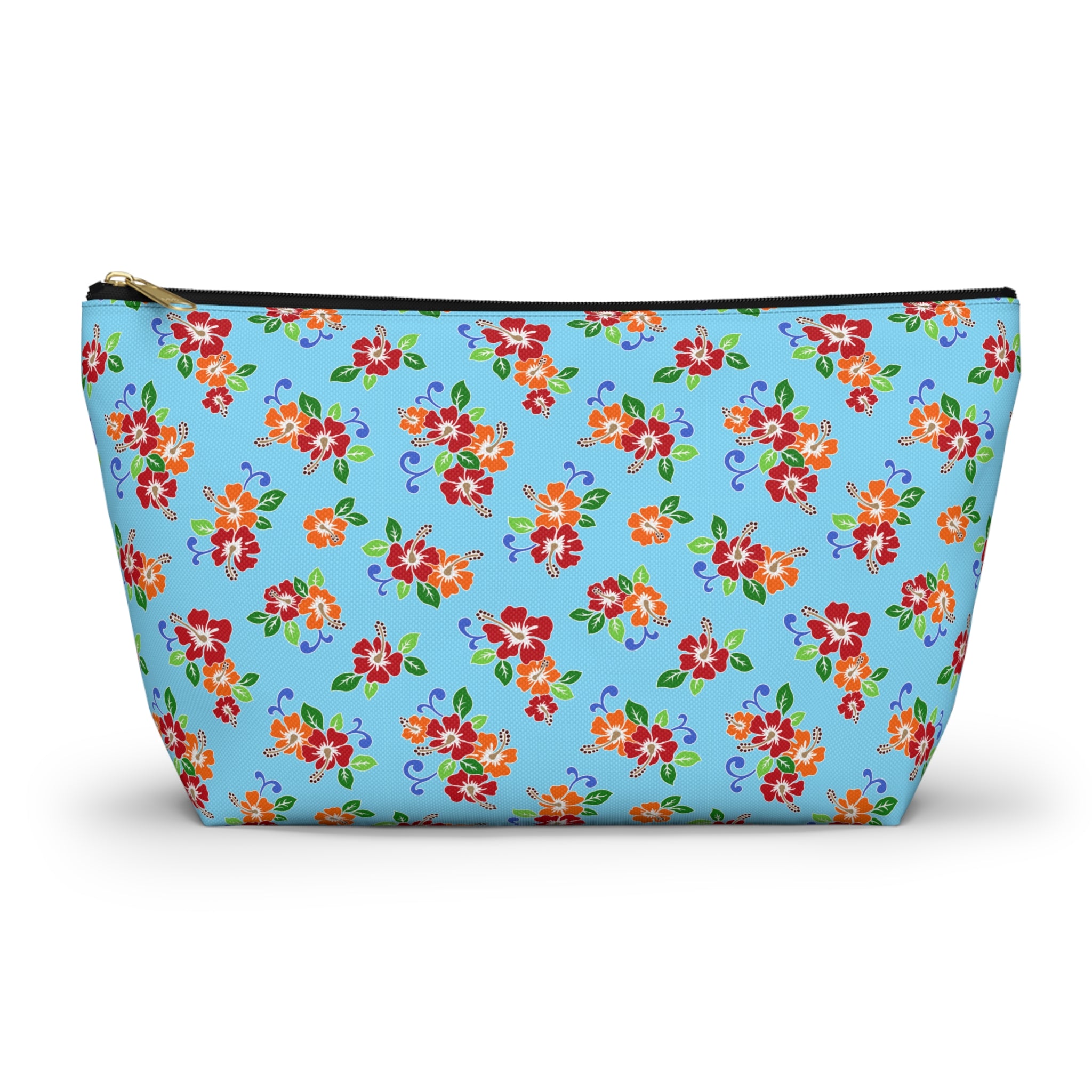 Aqua Flowered Sky Cosmetic Bag