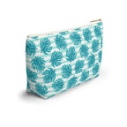 Blue Monstera Floral Cosmetic Bag