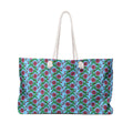 Glossy Pink Floral Lattice Weekender Bag