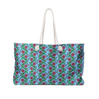 Glossy Pink Floral Lattice Weekender Bag