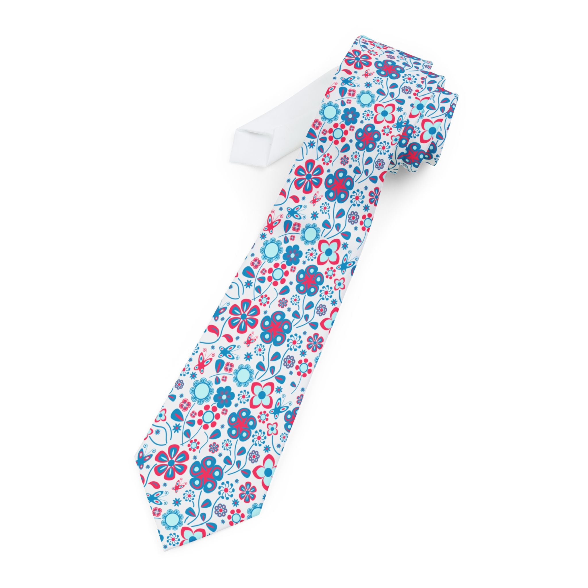 Abstract Pastel Flora Mens Necktie