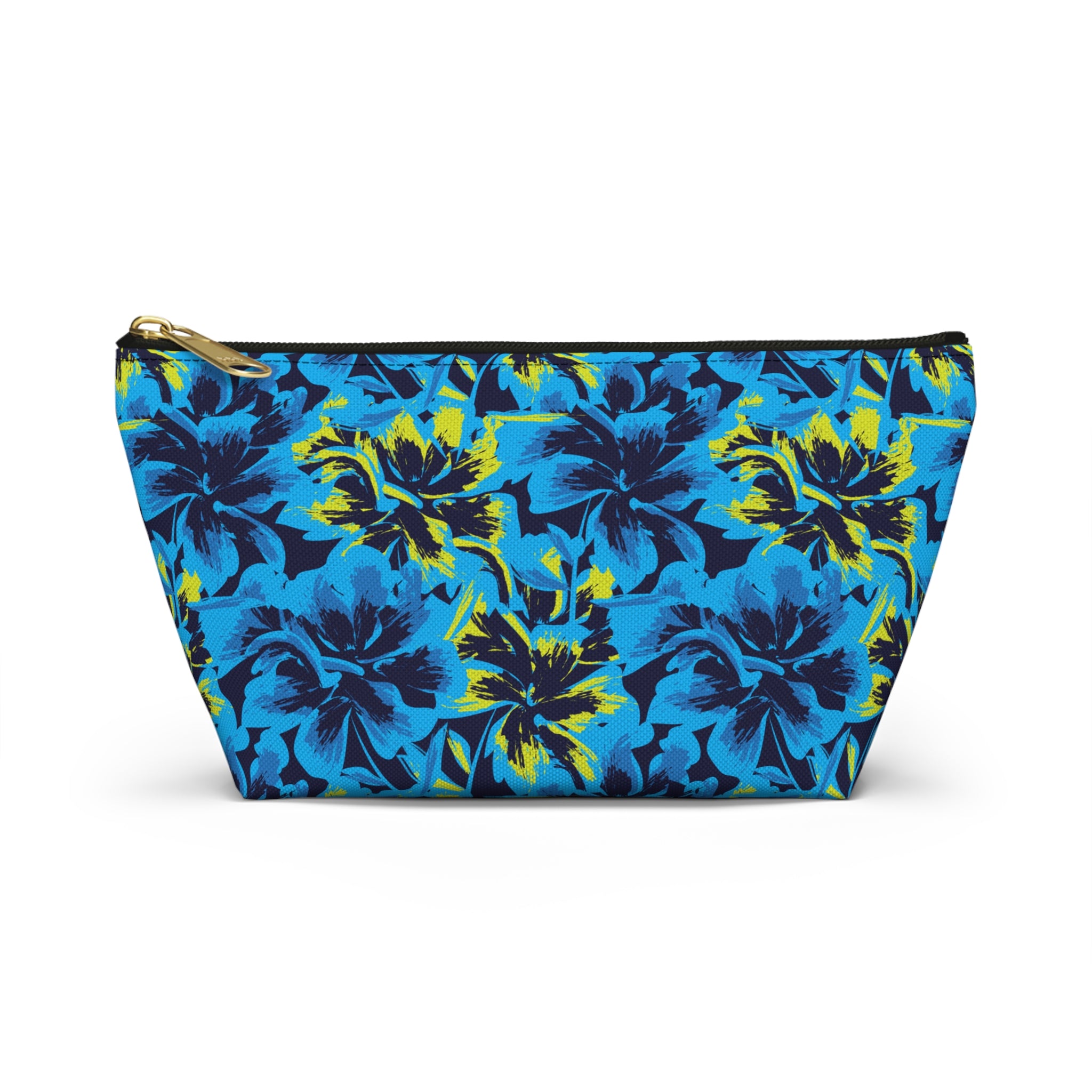 Black Light Hibiscus Cosmetic Bag