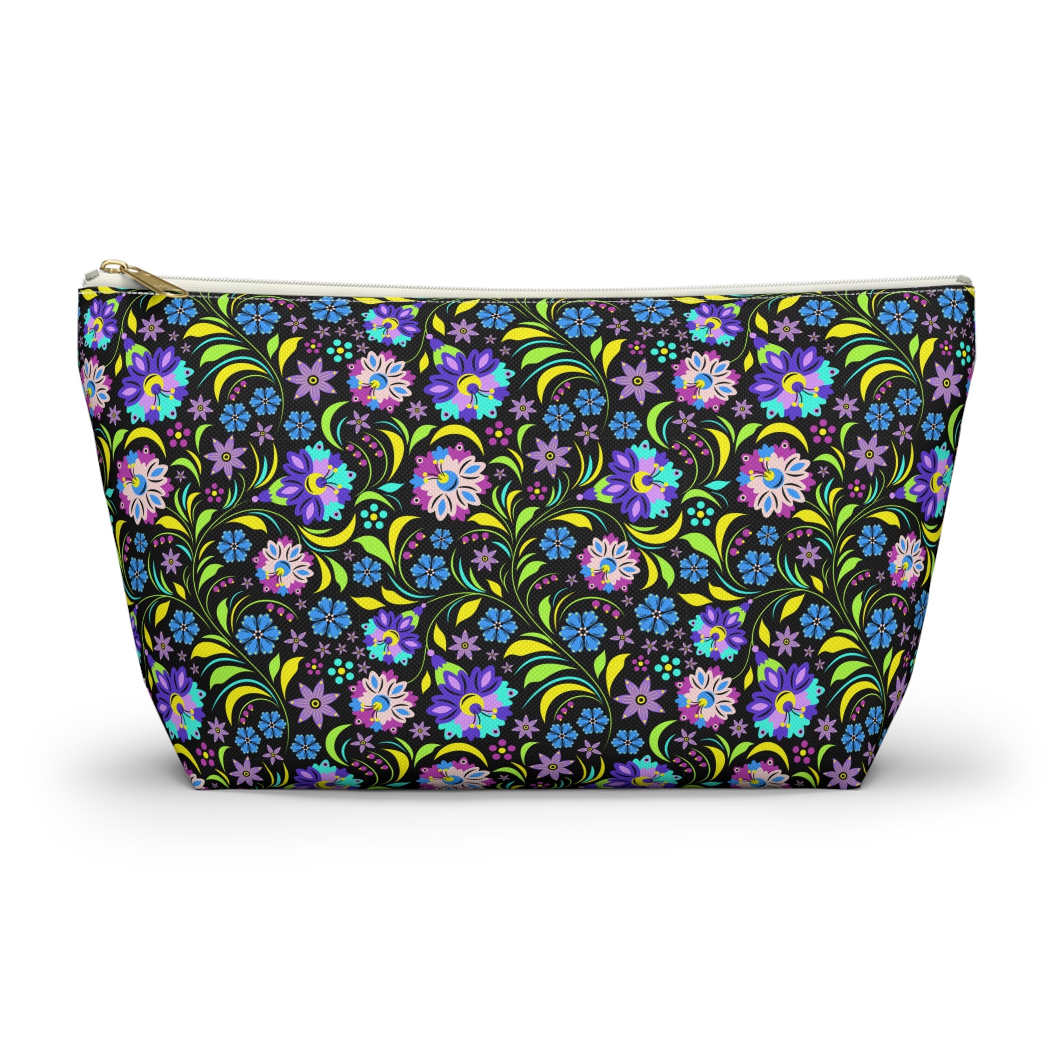 Neon Night Blooms Cosmetic Bag