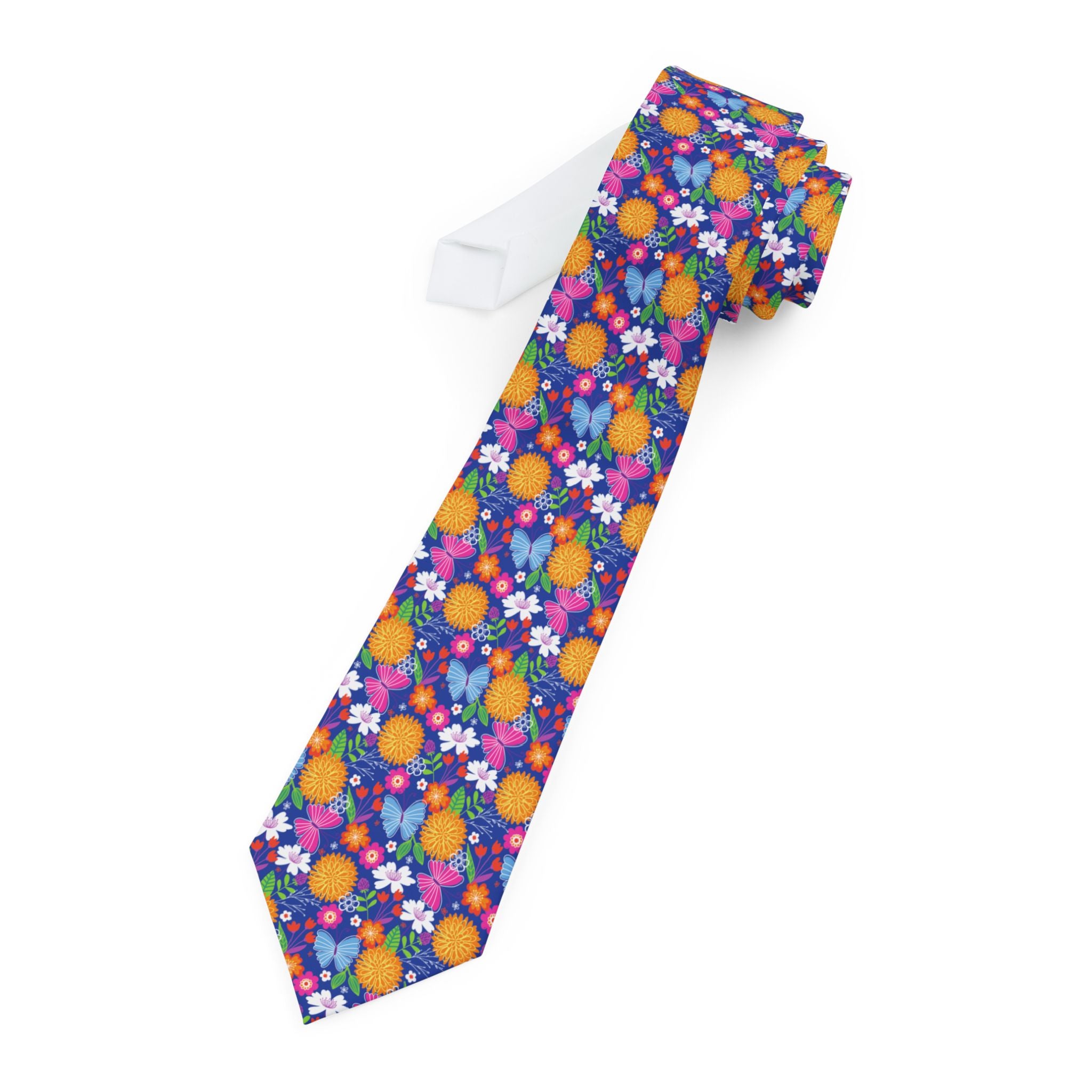Retro Tropical Butterfly Mens Necktie