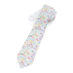 Character Autographs on White Mens Necktie