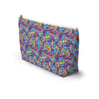 Yellow and Blue Abstract Hibiscus Cosmetic Bag