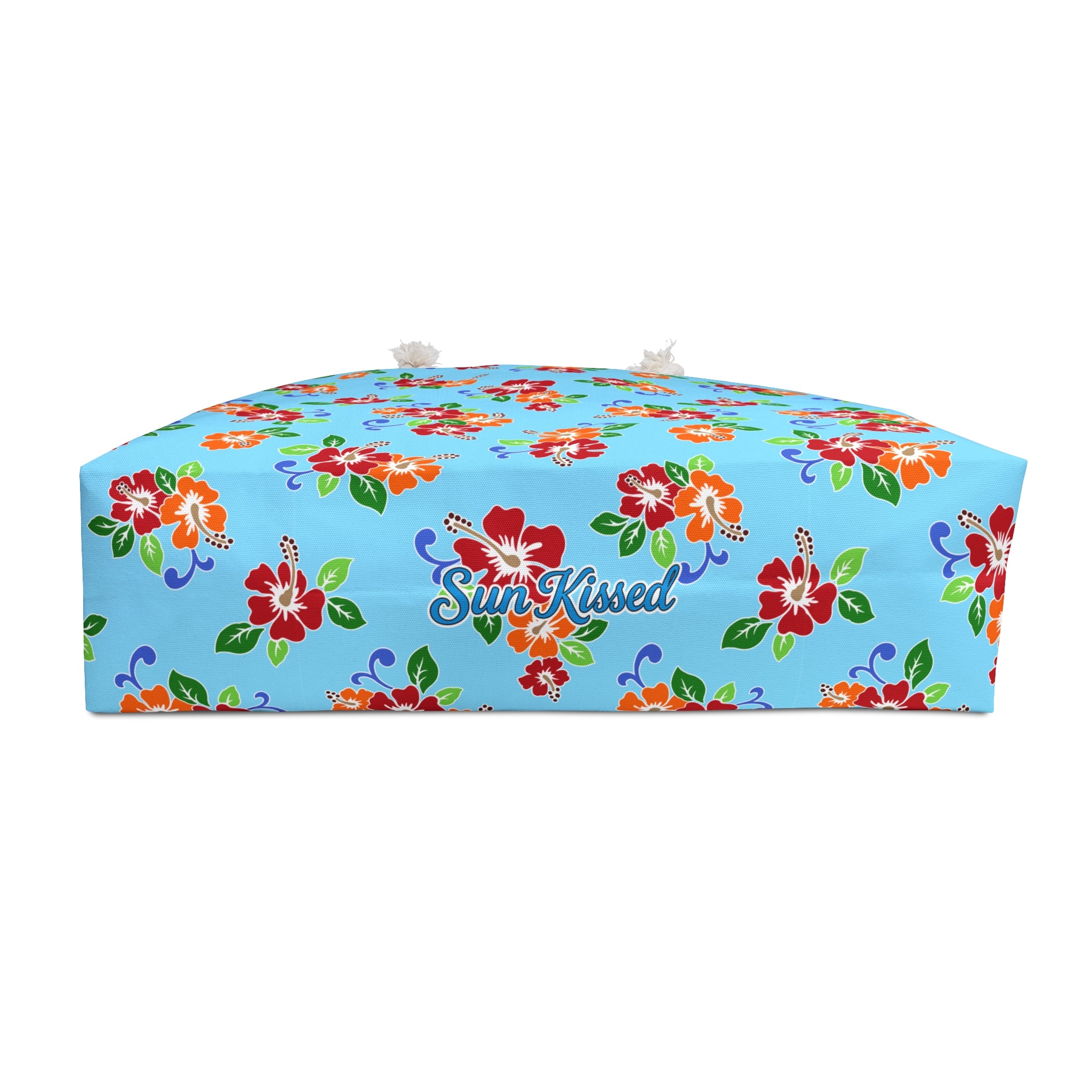 Aqua Flowered Sky Weekender Bag