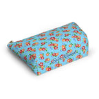 Aqua Flowered Sky Cosmetic Bag