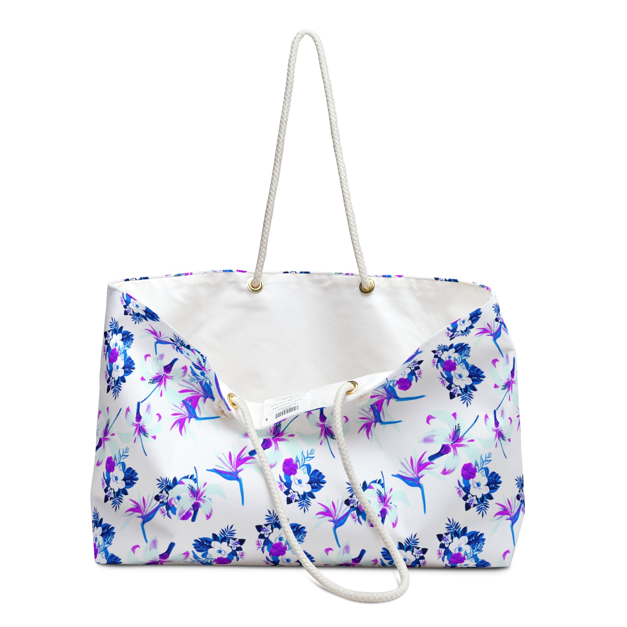 Purple Watercolor Petals Weekender Bag