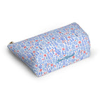 Blue Watercolor Floral Cosmetic Bag