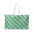 Teal Checkerboard Pluto Weekender Bag