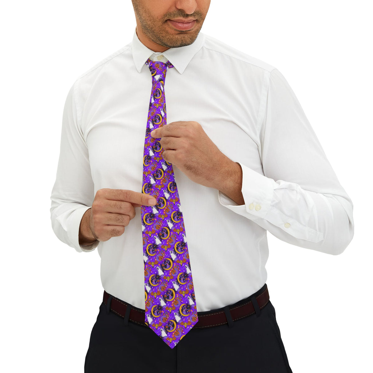 Figment on the Moon Purple Mens Necktie