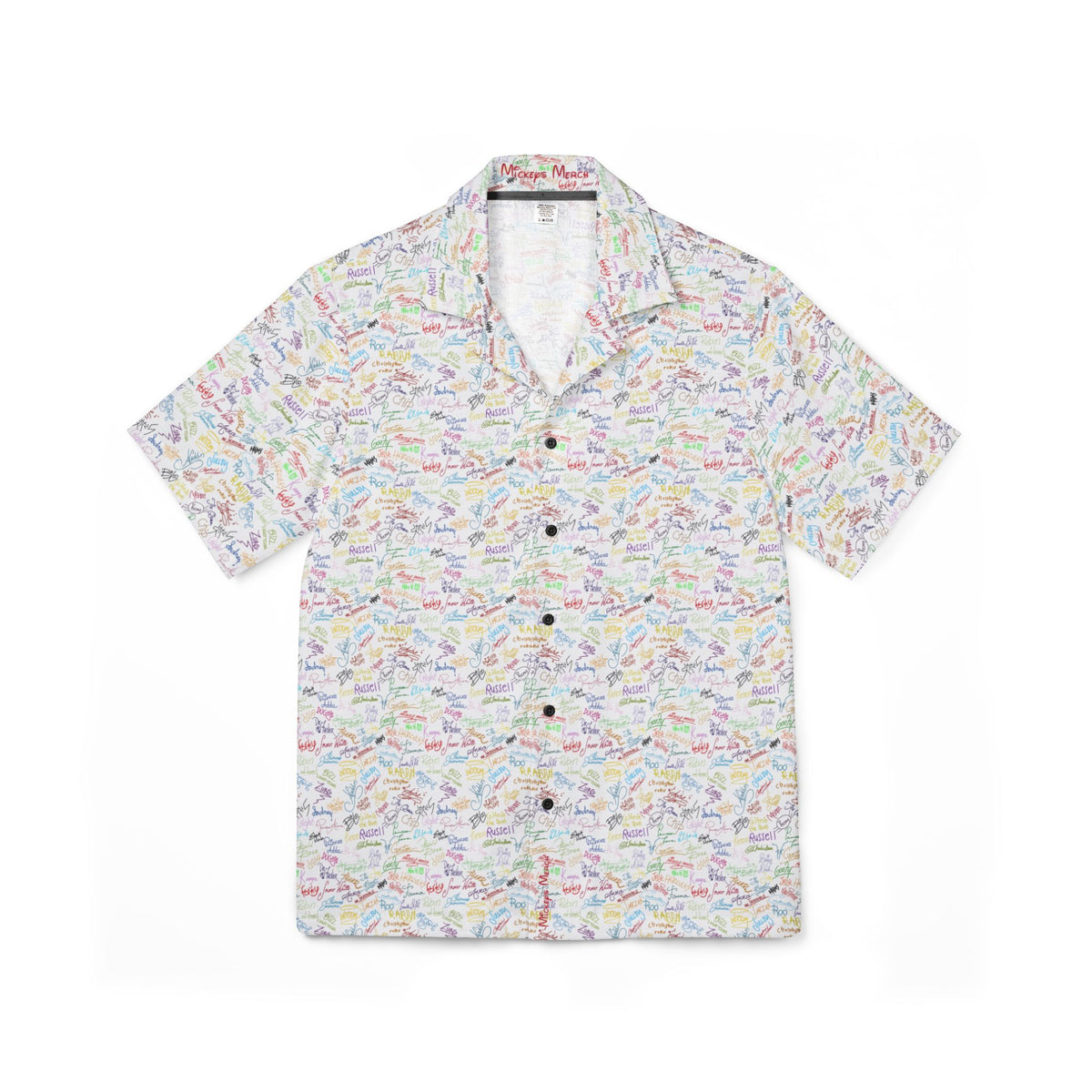 Character Autographs on White Hawaiian Shirt