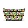 Zebra Hibiscus Floral Cosmetic Bag