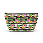 Zebra Hibiscus Floral Cosmetic Bag
